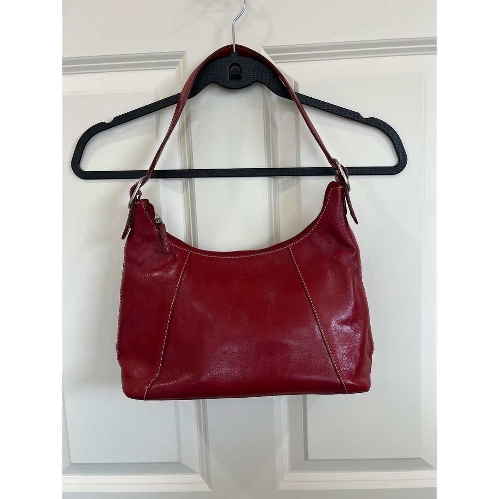 Nordstrom Vintage Y2K Red Leather Hobo Shoulder Bag Purse